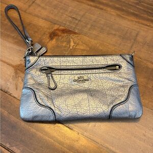 Coach Silver Wristlet Clutch